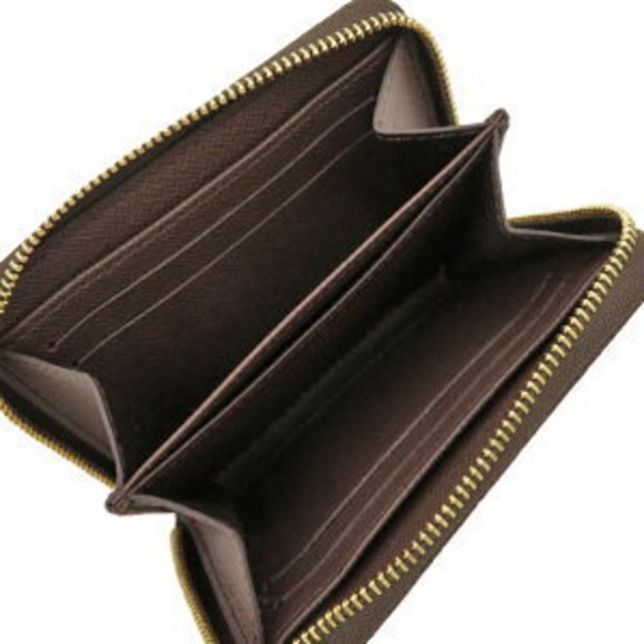 LOUIS VUITTON Coin Case Zippy Damier Canvas Ebene Brown - Picture 6 of 9